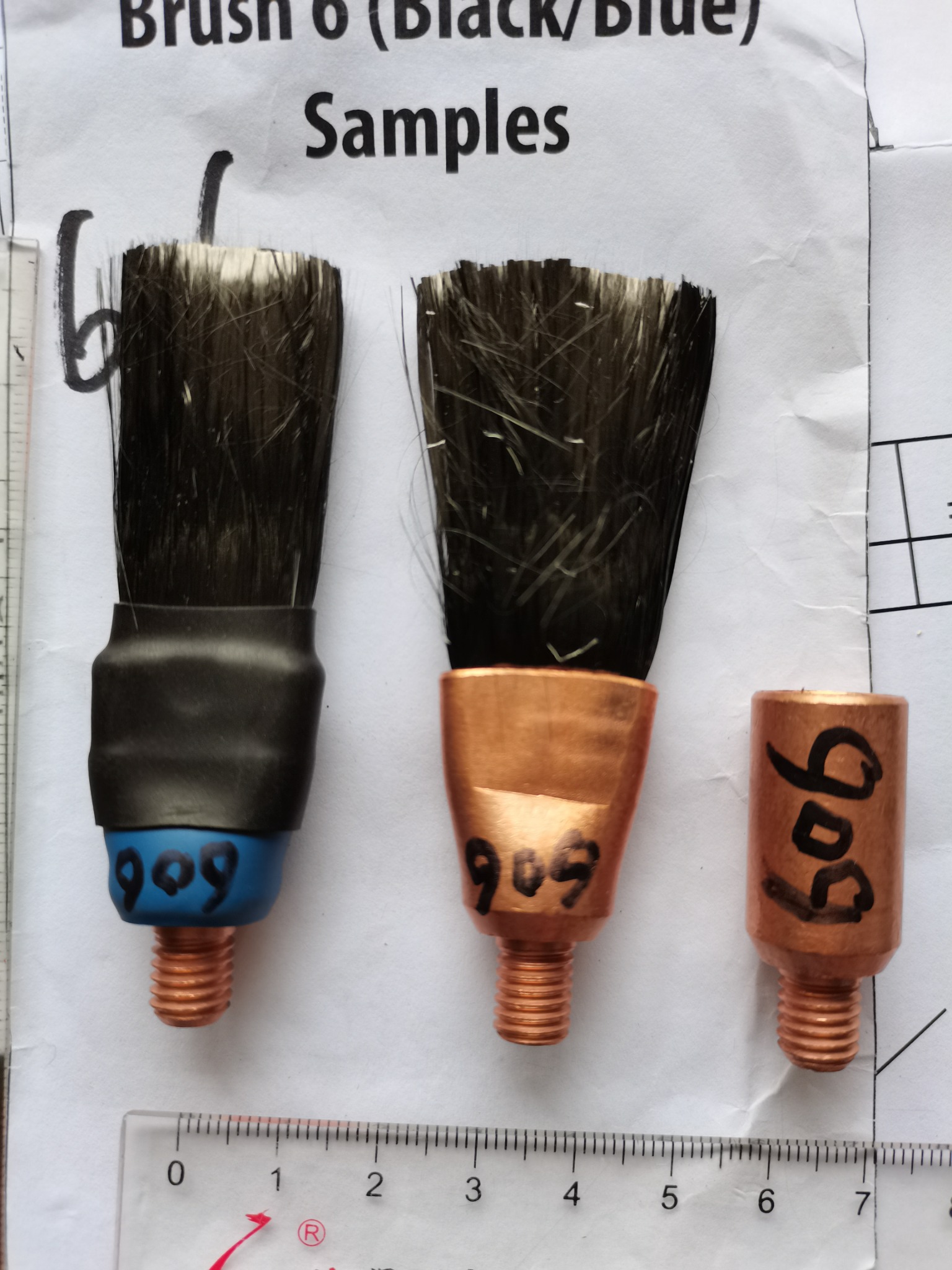 Original supplied photograph of the brush sample and copper component